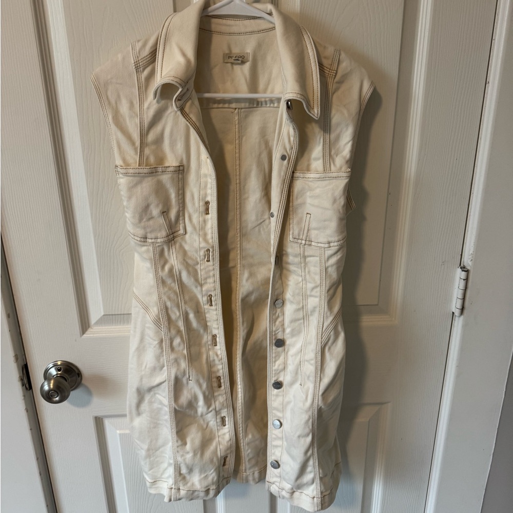 Pilcro Cream Sleeveless Dress